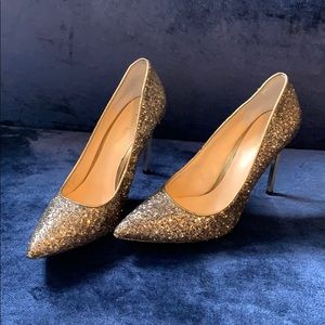 Enzo Angiolini gold sequin heels